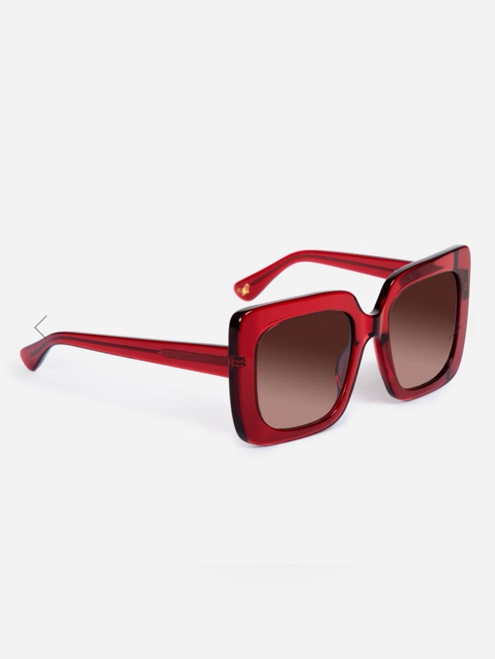 Johnny Was Sutton Oversized Square Sunglasses Red NIB UV400 Acetate Retro - Picture 3 of 4
